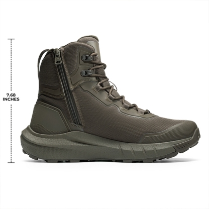 Botas de Senderismo Táctical para Hombre Ligeras con Suela Acolchada para Trabajo todo el día Cremallera Lateral Motocicleta Combate